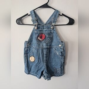 Baby Gap Boys Baseball‎ Denim Overalls 12-18 Months